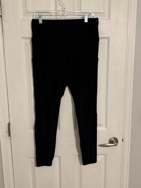 DEVOPS Women's High Waisted Black Leggings with Pockets, Size XL